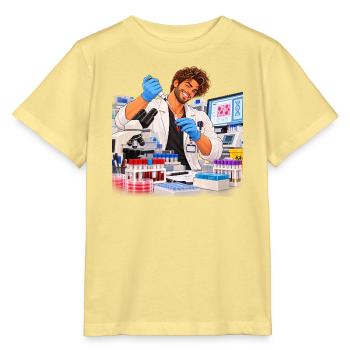 Wissenschaftler lächelt im farbenfrohen Labor - Stanley/Stella Kinder T-Shirt MINI CREATOR  - Gelb Viva  - Vorne