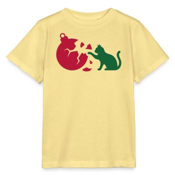 Katze Christbaumkugel Grafik - Stanley/Stella Kinder T-Shirt MINI CREATOR  - Gelb Viva  - Vorne