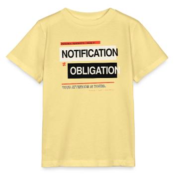 Benachrichtigung ≠ Verpflichtung – Digitale Grenzen - Stanley/Stella Kinder T-Shirt MINI CREATOR  - Gelb Viva  - Vorne