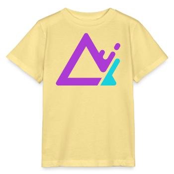 Geometrischer Berg-Logo in Lila Cyan - Stanley/Stella Kinder T-Shirt MINI CREATOR  - Gelb Viva  - Vorne