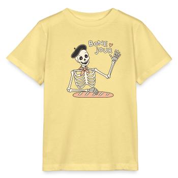 Bone Jour – Skelettgruß - Stanley/Stella Kinder T-Shirt MINI CREATOR  - Gelb Viva  - Vorne