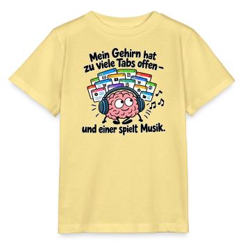 Gehirn mit offenen Tabs und Musik - Stanley/Stella Kinder T-Shirt MINI CREATOR  - Gelb Viva  - Vorne