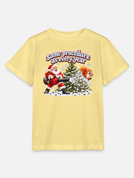 Weihnachtsmann mit Laubbläser - Stanley/Stella Kinder T-Shirt MINI CREATOR - Gelb Viva