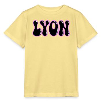 Lyon Retro Groovy Black & Pink Contour - Stanley/Stella Kinder T-Shirt MINI CREATOR  - Gelb Viva  - Vorne