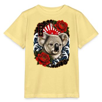 Koala im japanischen Irezumi Tattoo Stil - Stanley/Stella Kinder T-Shirt MINI CREATOR  - Gelb Viva  - Vorne