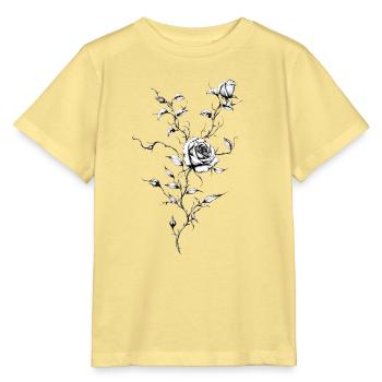 Rose Engraved Floral Ink - Stanley/Stella MINI CREATOR Kids’ T-Shirt - viva yellow  - Front