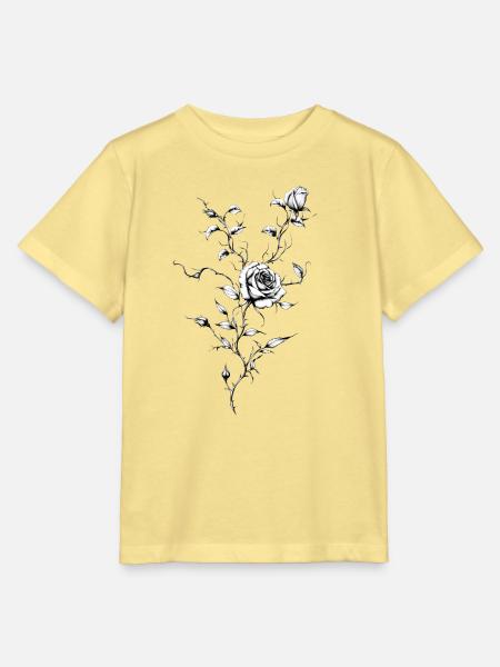 Rosengravierte Blumentinte - Stanley/Stella Kinder T-Shirt MINI CREATOR - Gelb Viva