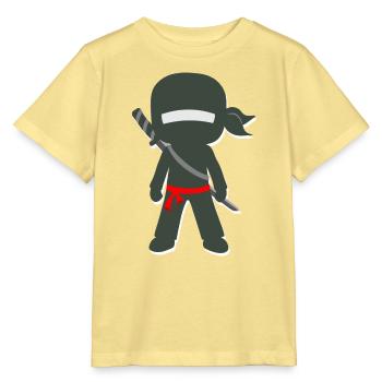 Ninja-Schatten mit Schwert - Stanley/Stella Kinder T-Shirt MINI CREATOR  - Gelb Viva  - Vorne