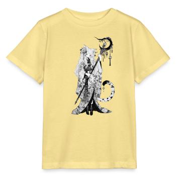 Lunar Nekomimi-Priesterin im Kimono - Stanley/Stella Kinder T-Shirt MINI CREATOR  - Gelb Viva  - Vorne