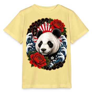 Panda im japanischen Irezumi Tattoo Stil - Stanley/Stella Kinder T-Shirt MINI CREATOR  - Gelb Viva  - Vorne