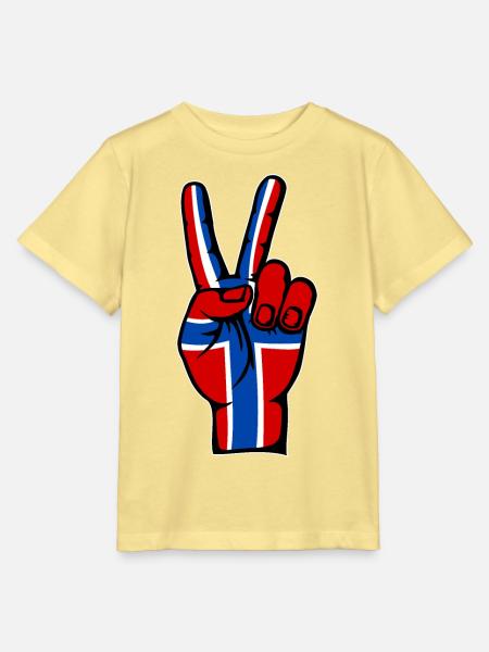 Norwegen Flagge Frieden Victory Symbol - Stanley/Stella Kinder T-Shirt MINI CREATOR - Gelb Viva
