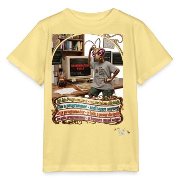 Heuschrecke JOGUE Programmierer IT Code Pop Art - Stanley/Stella Kinder T-Shirt MINI CREATOR  - Gelb Viva  - Vorne