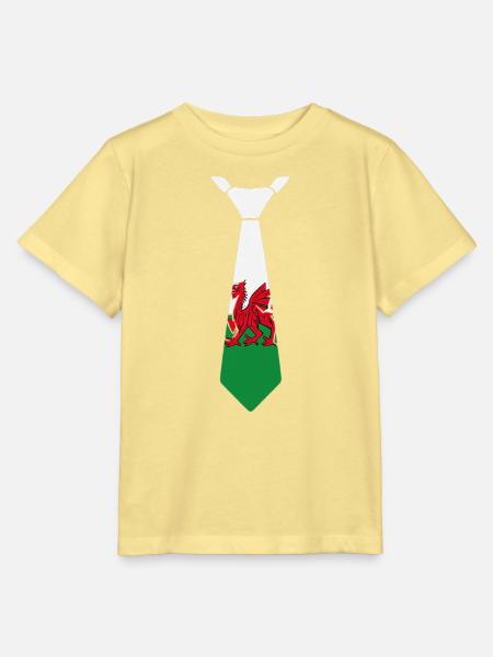 Walisisches Drachenkrawatten-Grün-Weiß-Thema - Stanley/Stella Kinder T-Shirt MINI CREATOR - Gelb Viva