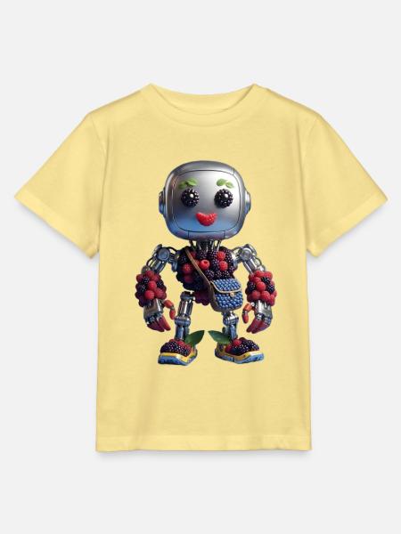 Berry Bot: Fruchtgefüllter Robo - Stanley/Stella Kinder T-Shirt MINI CREATOR  - Gelb Viva 