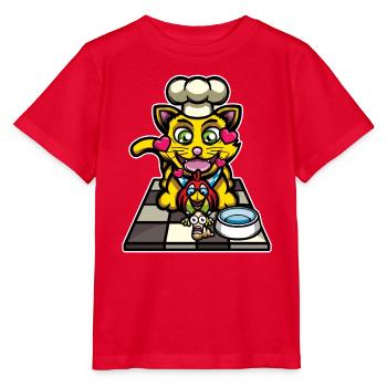 Food Chain - Stanley/Stella MINI CREATOR Kids’ T-Shirt - red - Front - Jaiden (125cm)