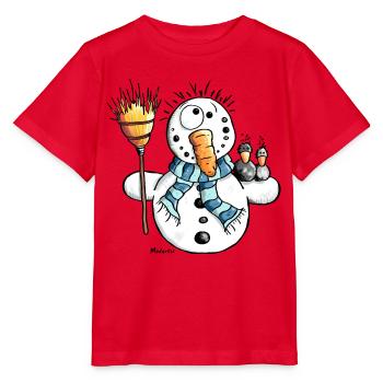 Knuffiger Schneemann - Stanley/Stella Kinder T-Shirt MINI CREATOR  - Rot - Vorne - Jaiden (125cm)