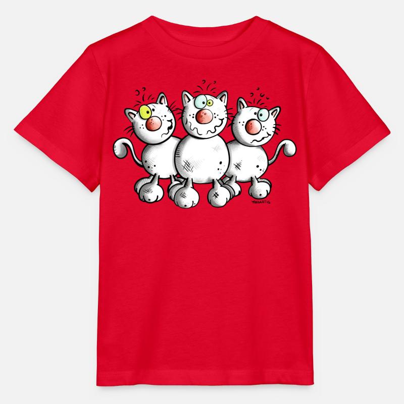 Funny Cats - Stanley/Stella MINI CREATOR Kids’ T-Shirt - red