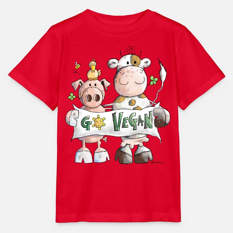 Go Vegan - Stanley/Stella Kinder T-Shirt MINI CREATOR  - Rot