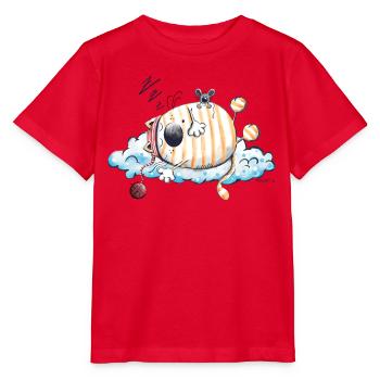 Sleeping Cat - Chat - T-shirt bio MINI CREATOR Stanley/Stella Enfant - rouge - Devant - Jaiden (125cm)