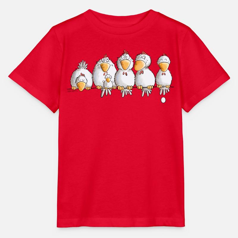 Hühner auf der Hühnerstange I Huhn Comic - Stanley/Stella Kinder T-Shirt MINI CREATOR  - Rot