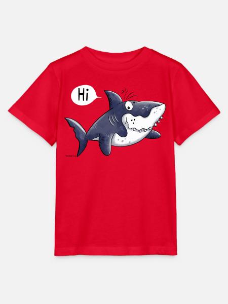 Hai sagt Hi - Haie - Fisch - Haifisch - Raubfisch - Stanley/Stella Kinder T-Shirt MINI CREATOR - Rot