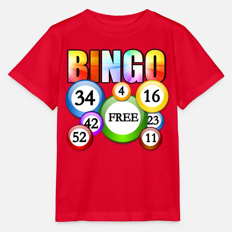 Conception vibrante de boule gratuite de bingo - T-shirt bio MINI CREATOR Stanley/Stella Enfant - rouge