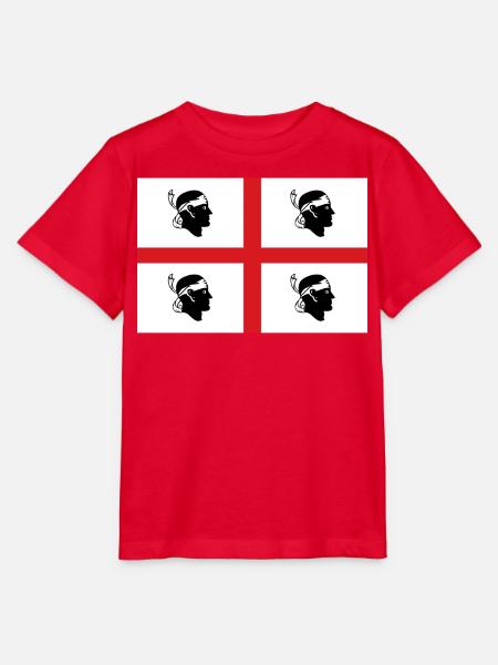 Aufkleber Flagge von Sardinien Flagge Sardinien Aufkleber - Stanley/Stella Kinder T-Shirt MINI CREATOR  - Rot