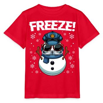 Kapitän Frost Schneemann Polizei Weihnachten - Stanley/Stella Kinder T-Shirt MINI CREATOR  - Rot - Vorne - Jaiden (125cm)