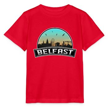 Belfast Nordirland Skyline Irisches Souvenir - Stanley/Stella Kinder T-Shirt MINI CREATOR  - Rot - Vorne - Jaiden (125cm)
