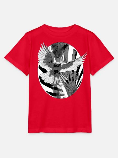 Taube schwarz weiß Friedenssymbol - Stanley/Stella Kinder T-Shirt MINI CREATOR  - Rot