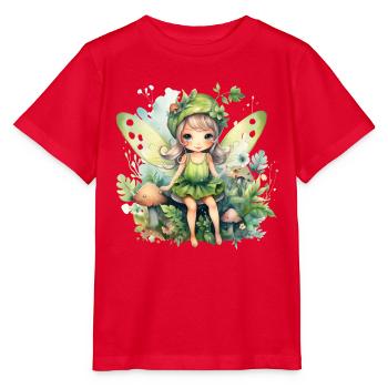 Little Nature Fairy Watercolor - Stanley/Stella MINI CREATOR Kids’ T-Shirt - red - Front - Jaiden (125cm)
