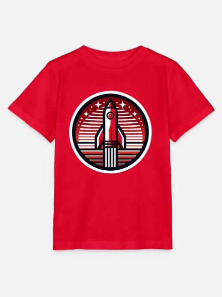"Red Horizon" - Rocket Emblem T-Shirt - Stanley/Stella Kinder T-Shirt MINI CREATOR - Rot