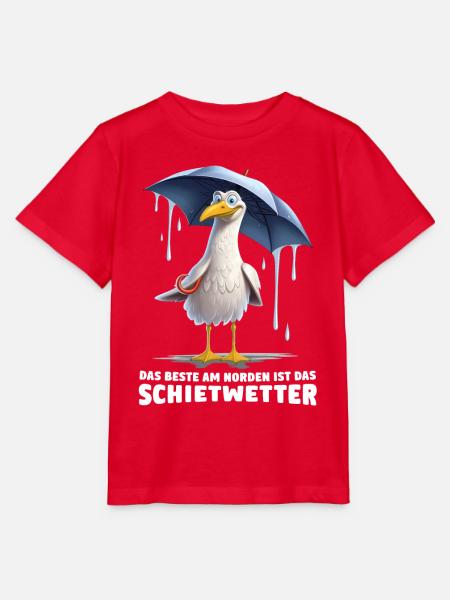 Schietwetter Spruch – Lustige Möwe Norden Küste - Stanley/Stella Kinder T-Shirt MINI CREATOR - Rot