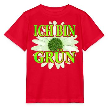 Ich bin Grün - Margariten Blume - Stanley/Stella Kinder T-Shirt MINI CREATOR  - Rot - Vorne - Jaiden (125cm)