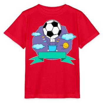 Fußball Heißluftballon Namensschild lila - Stanley/Stella Kinder T-Shirt MINI CREATOR  - Rot - Vorne - Jaiden (125cm)