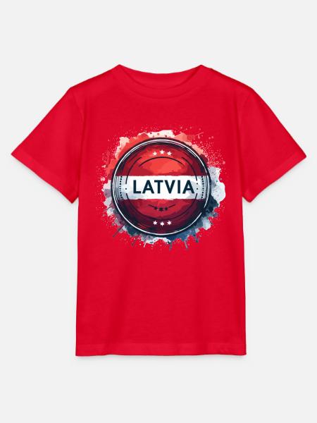 Lettland Flagge Fahne Geschenk - Stanley/Stella Kinder T-Shirt MINI CREATOR  - Rot