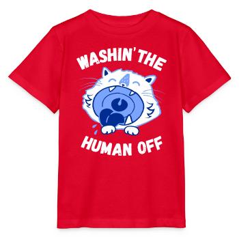 Laver l’humain - T-shirt bio MINI CREATOR Stanley/Stella Enfant - rouge - Devant - Jaiden (125cm)
