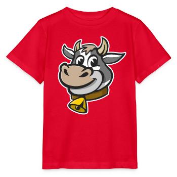 Fröhliche Illustration eines Kuhkopfes. - Stanley/Stella Kinder T-Shirt MINI CREATOR  - Rot - Vorne - Jaiden (125cm)