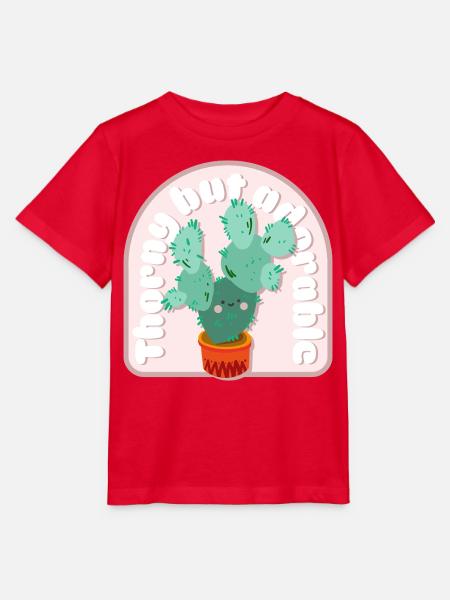 Thorny but Adorable Cactus - Stanley/Stella Kinder T-Shirt MINI CREATOR  - Rot