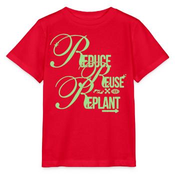 Eco Message – Reduce Reuse Replant - Stanley/Stella MINI CREATOR Kids’ T-Shirt - red - Front - Jaiden (125cm)