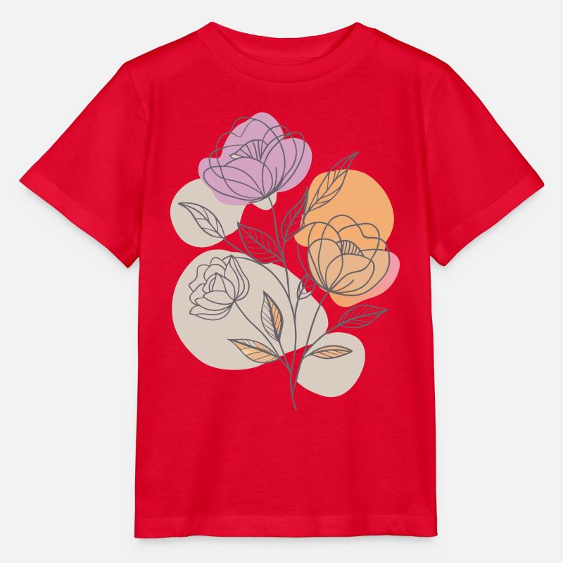 Fleurs - Printemps - Été - Dire - T-shirt bio MINI CREATOR Stanley/Stella Enfant - rouge