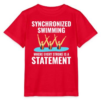 Erklärung zum Synchronschwimmen - Stanley/Stella Kinder T-Shirt MINI CREATOR  - Rot - Vorne - Jaiden (125cm)