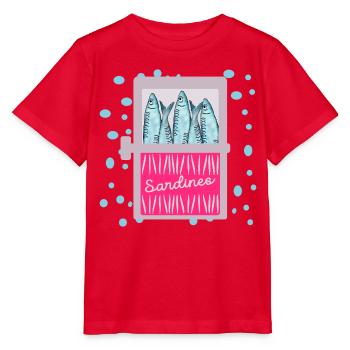 BOÎTE DE POISSON SARDINES BOÎTE DE POISSON - T-shirt bio MINI CREATOR Stanley/Stella Enfant - rouge - Devant - Jaiden (125cm)