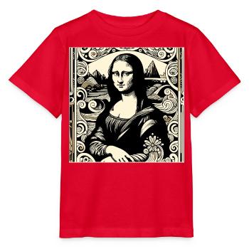 Renaissance Porträt im Ornamentstil - Stanley/Stella Kinder T-Shirt MINI CREATOR  - Rot - Vorne - Jaiden (125cm)