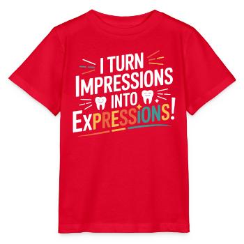 Art de la sculpture à la cire de laboratoire dentaire - T-shirt bio MINI CREATOR Stanley/Stella Enfant - rouge - Devant - Jaiden (125cm)
