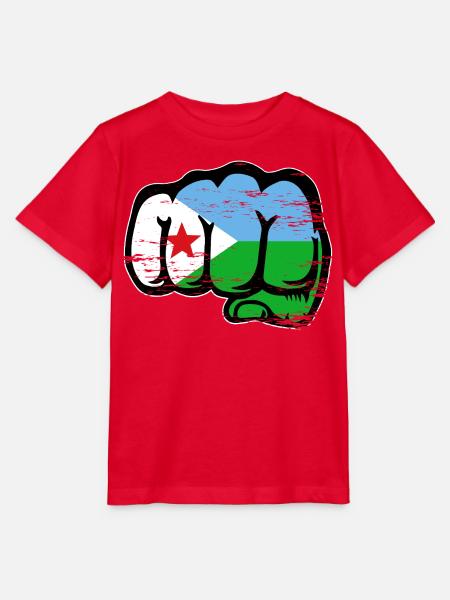 Dschibuti Flagge Faust - Stanley/Stella Kinder T-Shirt MINI CREATOR - Rot