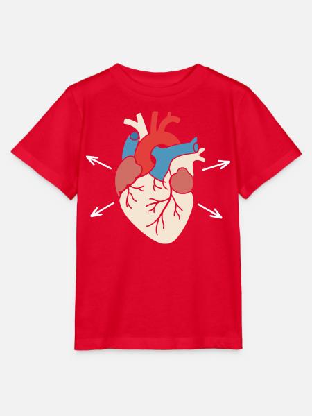 Farbblock Herz Illustration - Stanley/Stella Kinder T-Shirt MINI CREATOR - Rot
