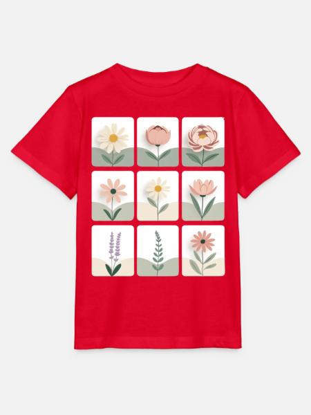 Pastellblumen Serie - Stanley/Stella Kinder T-Shirt MINI CREATOR - Rot