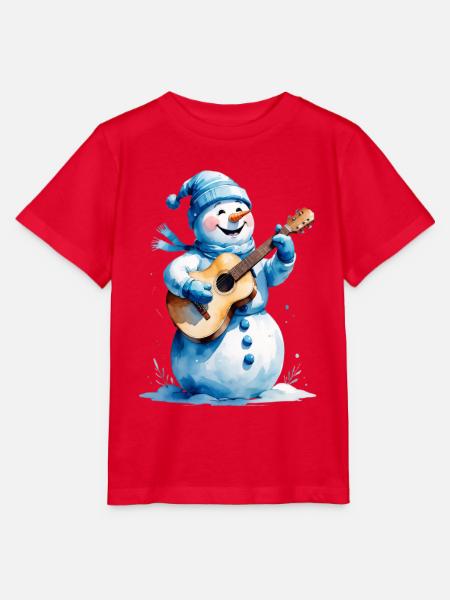 Schneemann mit Gitarre Winterlied - Stanley/Stella Kinder T-Shirt MINI CREATOR - Rot