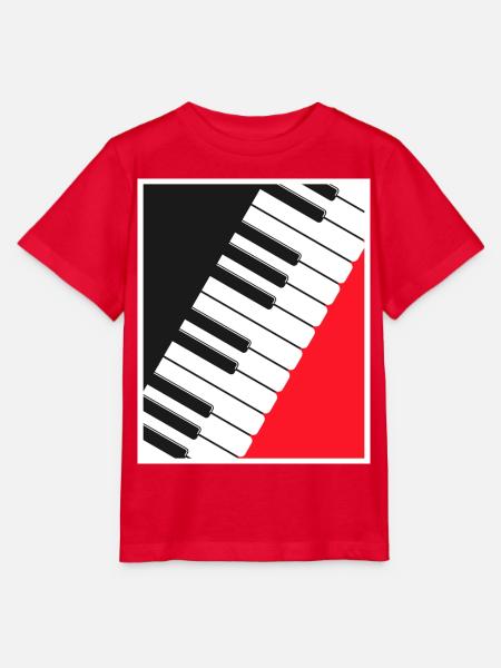 Klavier-Keyboard-Posterkunst - Stanley/Stella Kinder T-Shirt MINI CREATOR - Rot